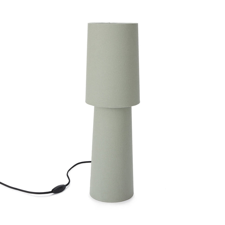 Tischlampe Kollur, Helles Graugrün, 100% Baumwolle & 100% Metall