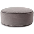 Samt-Pouf Deomali Grau & Dunkelgrau, 100% Baumwolle