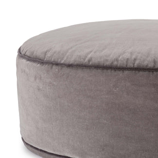 Samt-Pouf Deomali Grau & Dunkelgrau, 100% Baumwolle