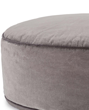 Samt-Pouf Deomali Grau & Dunkelgrau, 100% Baumwolle