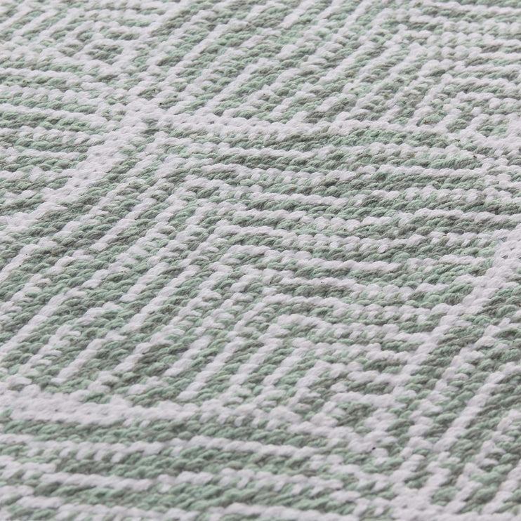 Teppich Shipry, Graugrün & Naturweiß, 100% Baumwolle | Hochwertige Wohnaccessoires