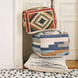 Pouf Balotra, Naturweiß & Schwarz, 90% Wolle & 10% Baumwolle | URBANARA Hocker & Poufs