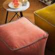 Pouf Godavari, Papaya & Grau, 100% Baumwolle | URBANARA Hocker & Poufs