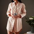 Pyjama Alva, Rosa & Weiß, 100% Bio-Baumwolle