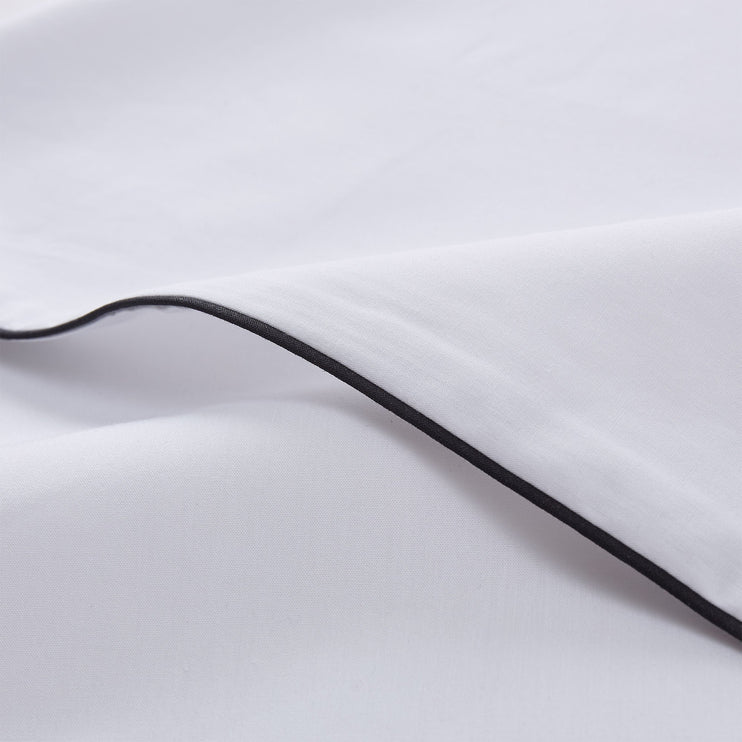 Bettdeckenbezug Vitero, Weiß & Schwarz, 100% gekämmte Baumwolle | Hochwertige Wohnaccessoires