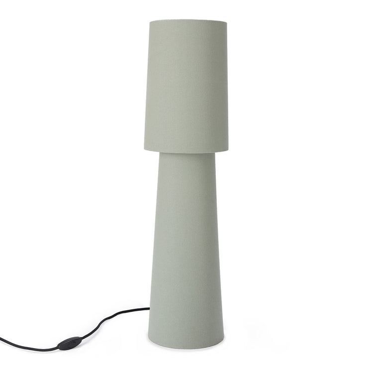 Stehlampe Kollur, Helles Graugrün, 100% Baumwolle & 100% Metall