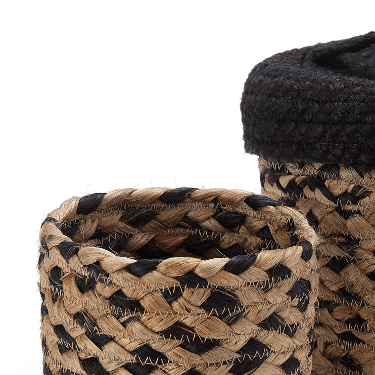 Aufbewahrung Dunagiri, Natur & Schwarz, 100% Jute | Hochwertige Wohnaccessoires