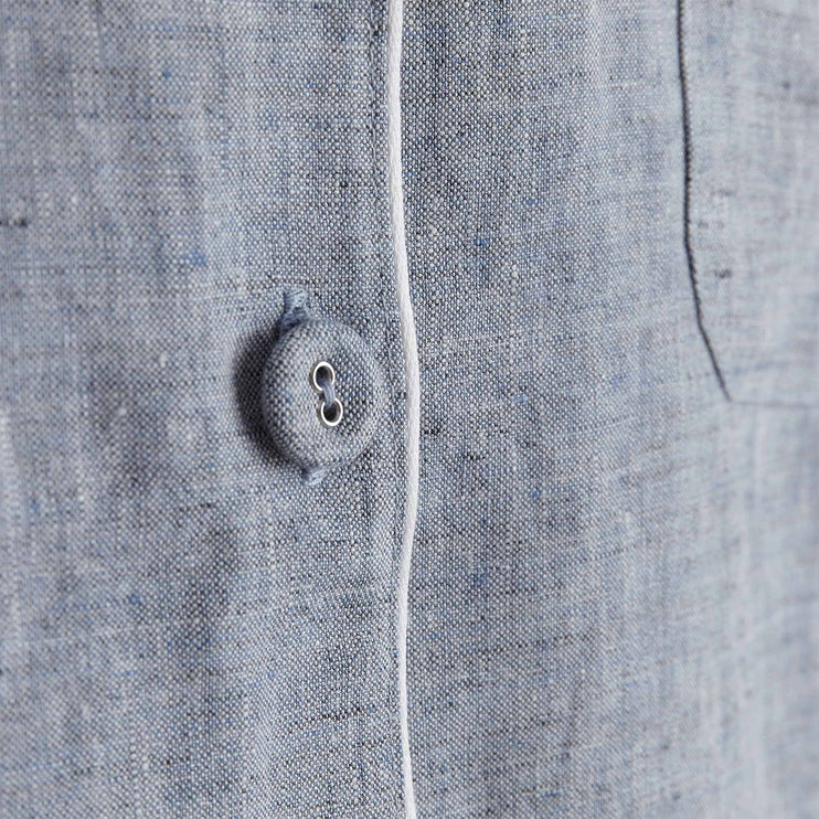 Nachthemd Casaal Dunkles Graublau & Weiß, 100% Leinen & 100% Baumwolle | Hochwertige Wohnaccessoires