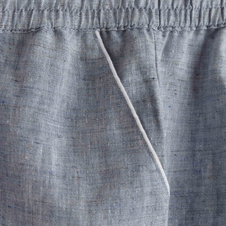 Pyjama Casaal, Dunkles Graublau & Weiß, 100% Leinen & 100% Baumwolle | Hochwertige Wohnaccessoires
