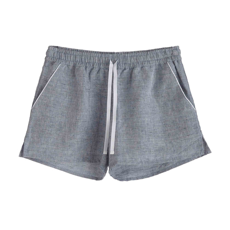 Pyjama Casaal, Dunkles Graublau & Weiß, 100% Leinen & 100% Baumwolle | URBANARA Nachtwäsche