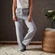 Pyjama Casaal, Dunkles Graublau & Weiß, 100% Leinen & 100% Baumwolle
