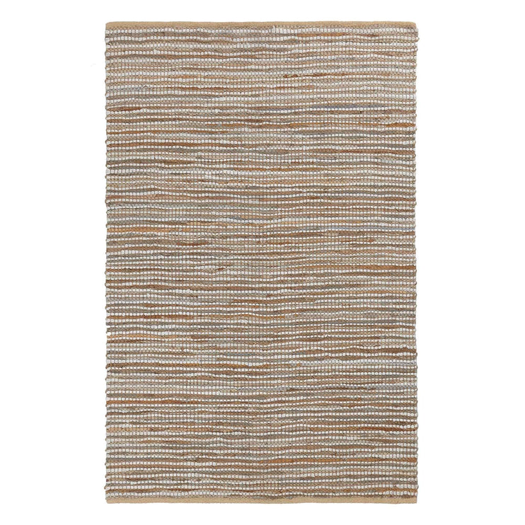 Teppich Metz Warmes Braun & Natur, 20% Jute & 20% Leder & 60% Baumwolle | URBANARA Juteteppiche