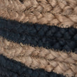 Pouf Silani, Natur & Blau, 90% Jute & 10% Baumwolle | Hochwertige Wohnaccessoires