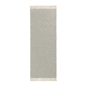 Läufer Barota, Grüngrau & Weiß, 100% PET | Hochwertige Wohnaccessoires