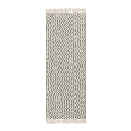 Läufer Barota, Grüngrau & Weiß, 100% PET | Hochwertige Wohnaccessoires