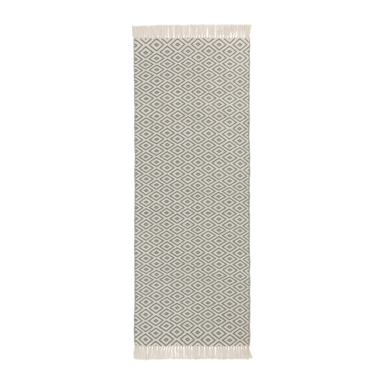 Läufer Barota, Grüngrau & Weiß, 100% PET | Hochwertige Wohnaccessoires
