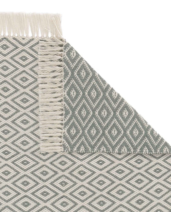 Läufer Barota, Grüngrau & Weiß, 100% PET | Hochwertige Wohnaccessoires