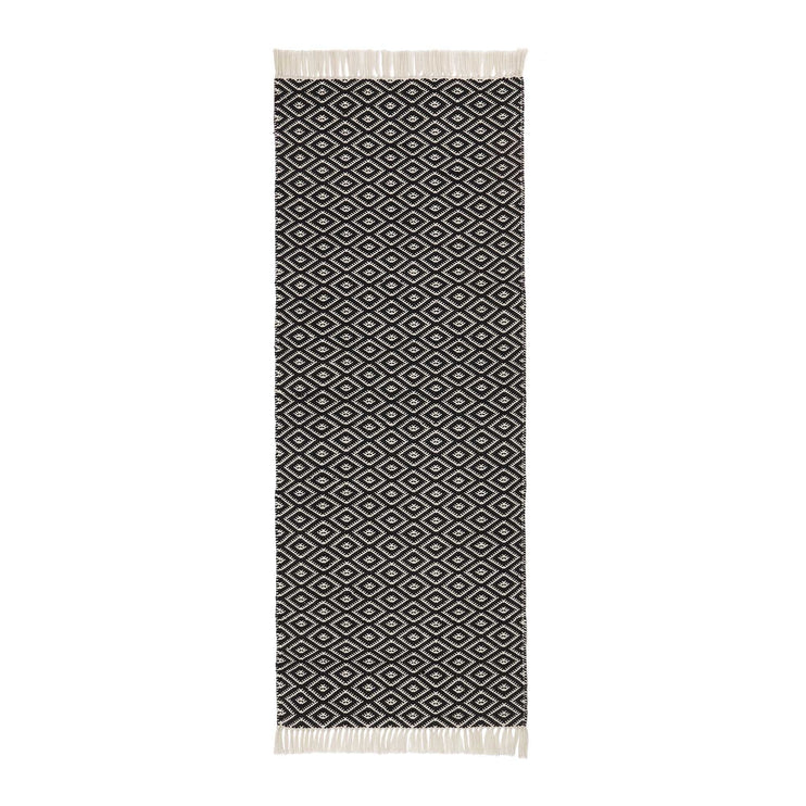Läufer Barota, Schwarz & Weiß, 100% PET | URBANARA Gartenaccessories