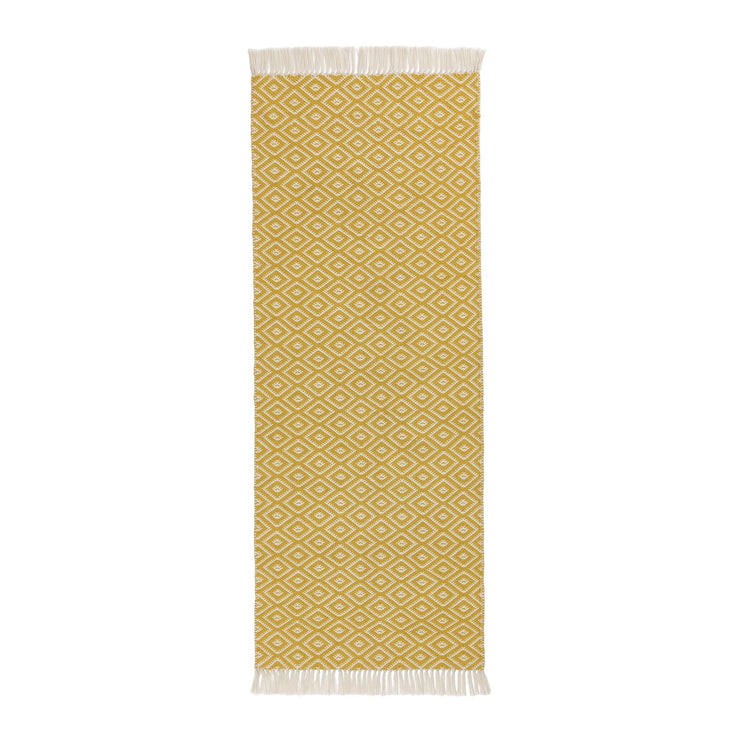 Läufer Barota, Leuchtendes Senfgelb & Weiß, 100% PET | URBANARA Gartenaccessories