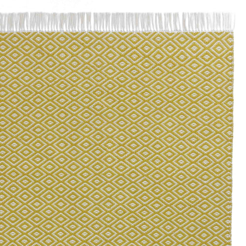 Barota Outdoor Rug bright mustard & white, 100% pet | URBANARA outdoor accessories