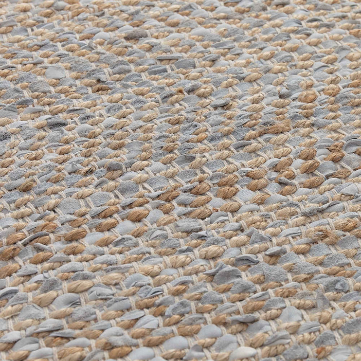Läufer Nattika, Weiß & Natur, 45% Leder & 45% Jute & 10% Baumwolle | URBANARA Läufer