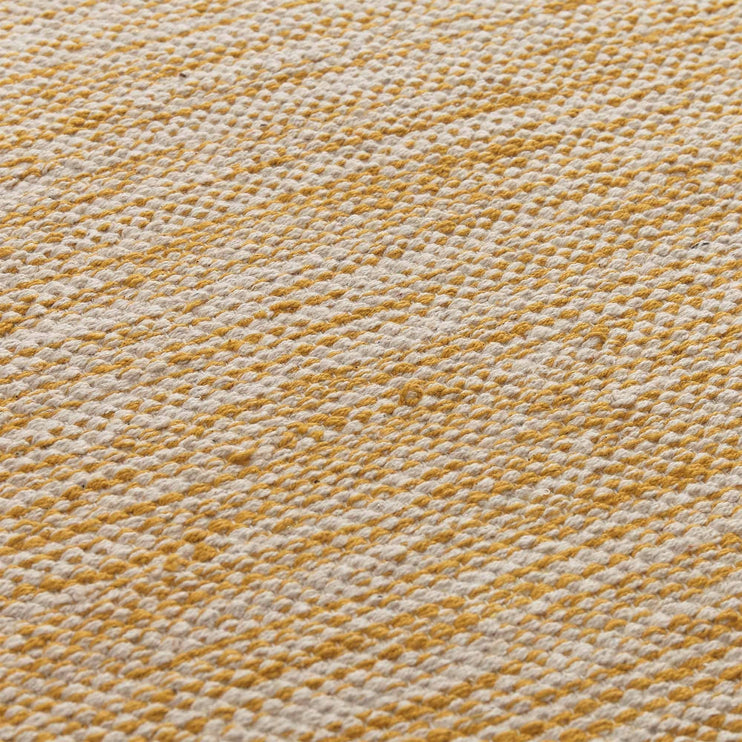 Läufer Ziller, Leuchtendes Senfgelb & Naturweiß, 100% Baumwolle | Hochwertige Wohnaccessoires