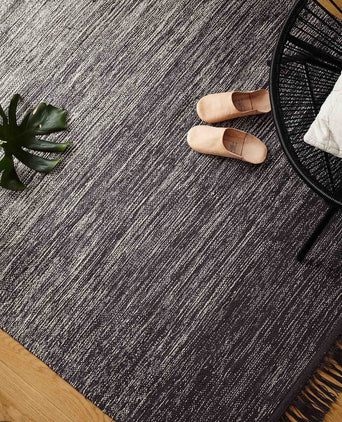 Teppich Ziller, Grau & Naturweiß, 100% Baumwolle | URBANARA Baumwollteppiche