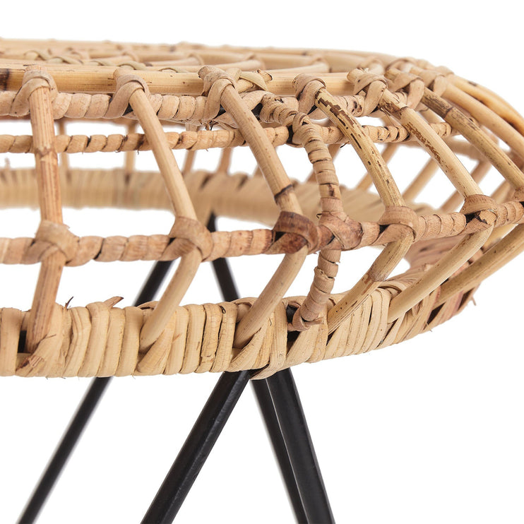Hocker Palu, Natur, 100% Rattan | URBANARA Kleinmöbel