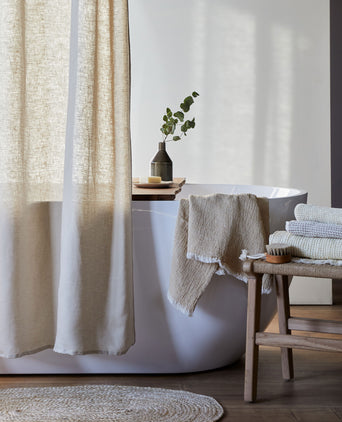 Duschvorhang Lavadia Natur, 100% Leinen