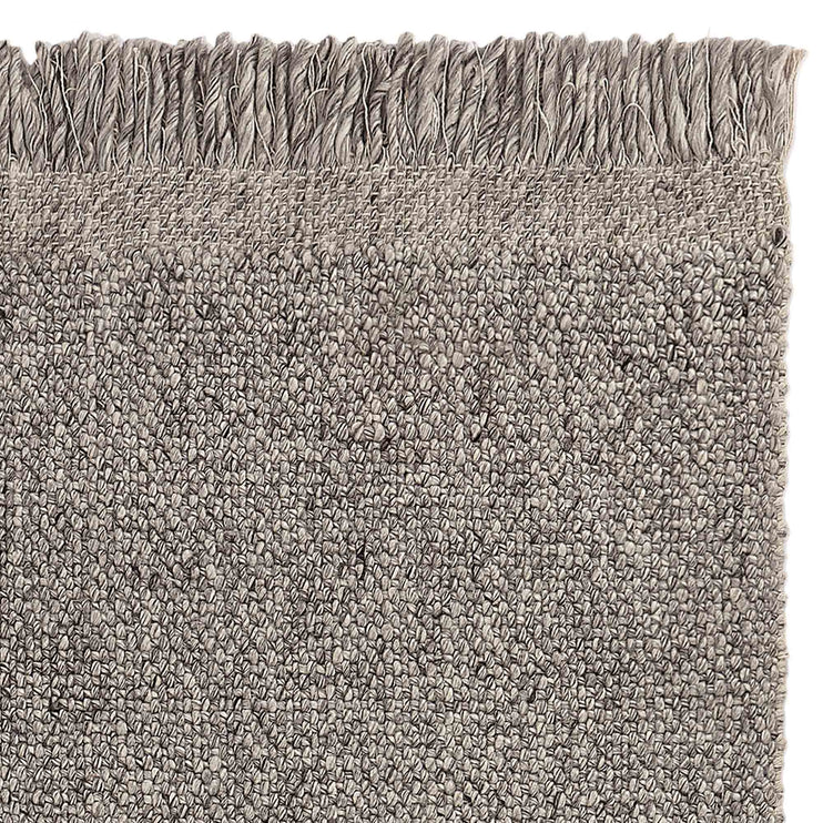 Teppich Gompti, Grau-Melange & Naturweiß, 50% Wolle & 50% Viskose