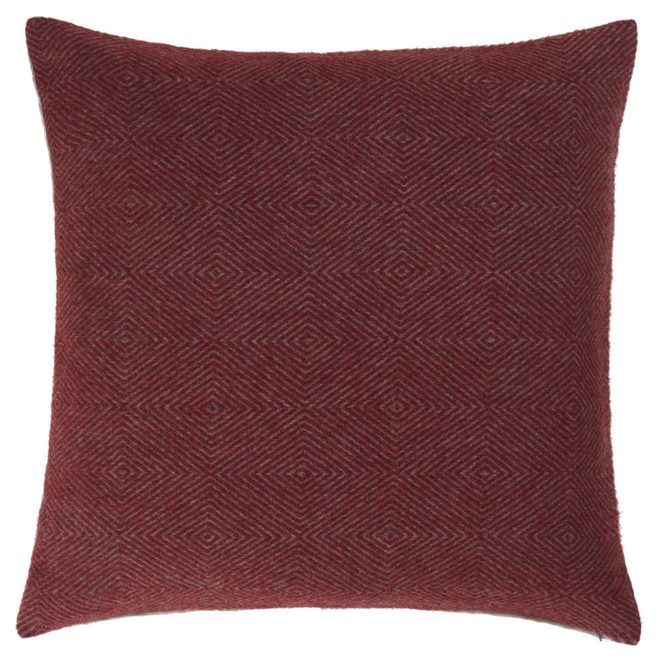 Kissenhülle Gotland Dia Rot & Grau, 100% Wolle & 100% Leinen