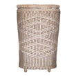 Wäschekorb Java Kalkweiß, Rattan & 100% Baumwolle