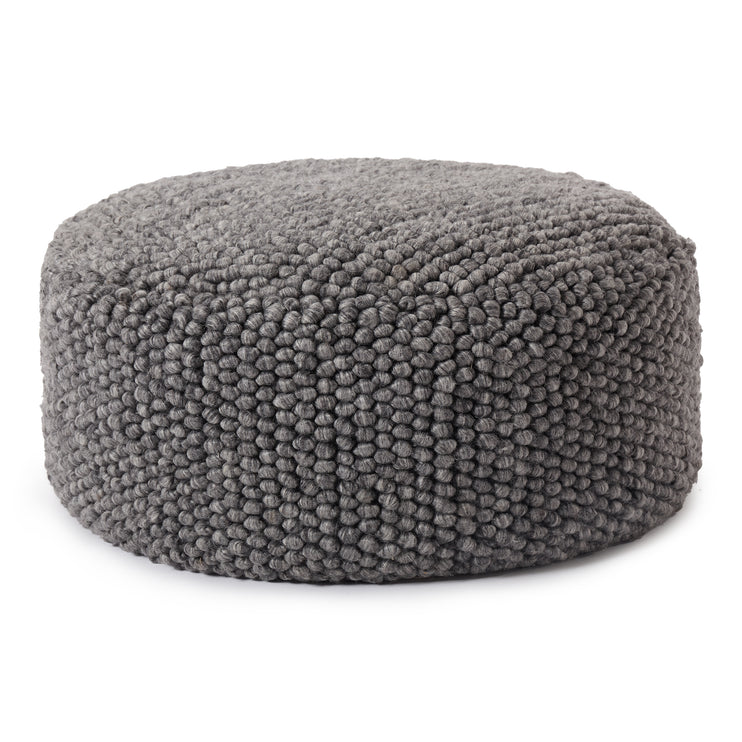 Pouf Ravi Anthrazit-Melange, 70% Wolle & 30% Viskose