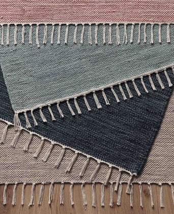 Teppich Akora, Grüngrau-Melange, 100% Baumwolle