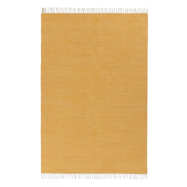 Teppich Akora Senfgelb, 100% Baumwolle | URBANARA Baumwollteppiche