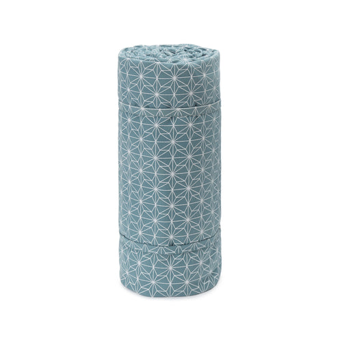 Ankisa Picnic Blanket green grey & natural white & pigeon blue, 100% cotton & 100% polyester