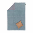 Picknickdecke Ankisa Grüngrau & Naturweiß & Taubenblau, 100% Baumwolle & 100% Polyester | URBANARA Picknickdecken