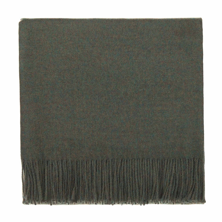 Alpakadecke Arica Moosgrün Melange, 100% Baby Alpakawolle