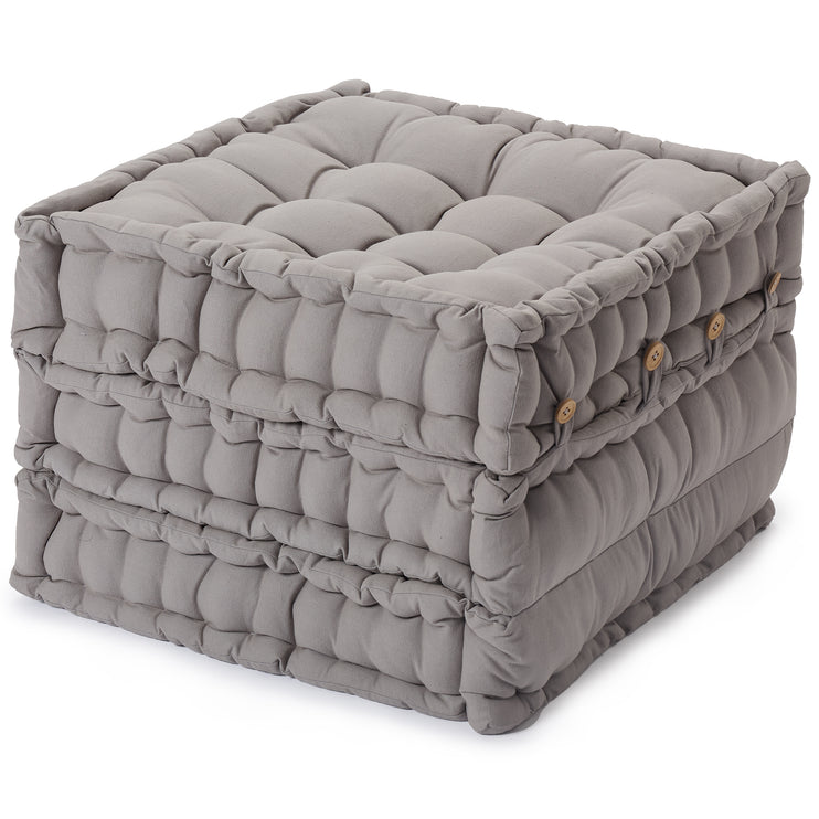 Pouf Bakoda Hellgrau, 100% Baumwolle