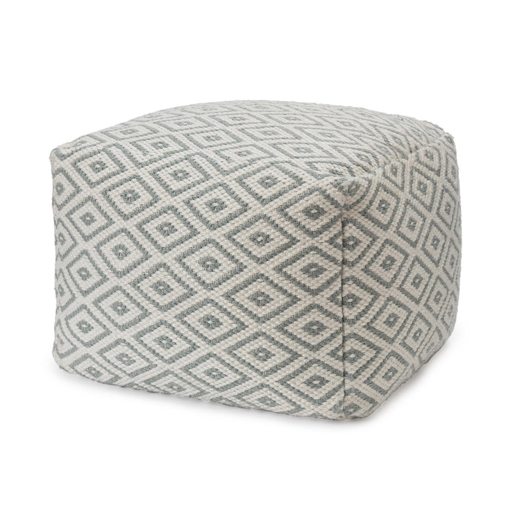 Pouf Bansa Grüngrau & Weiß, 100% PET