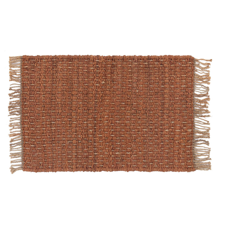 Fußmatte Baruva Terrakotta & Natur, 100% Jute
