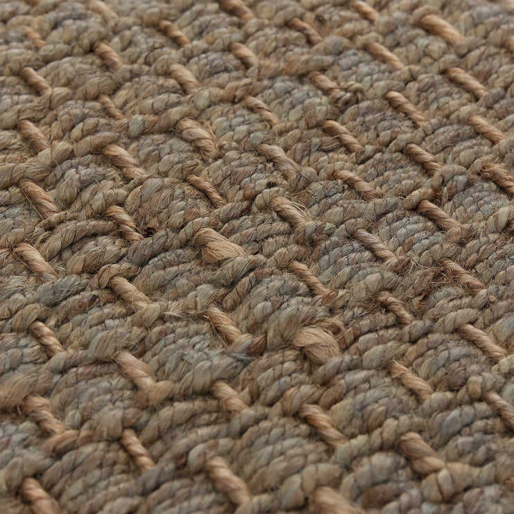 Teppich Baruva Graugrün & Natur, 100% Jute | Hochwertige Wohnaccessoires