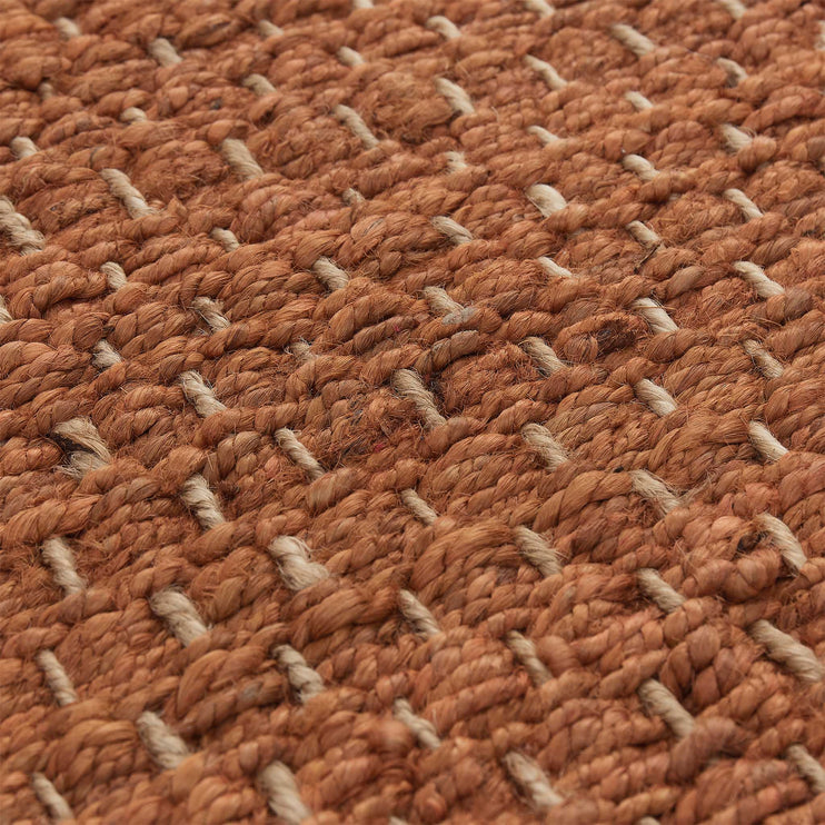 Fußmatte Baruva Terrakotta & Natur, 100% Jute | Hochwertige Wohnaccessoires