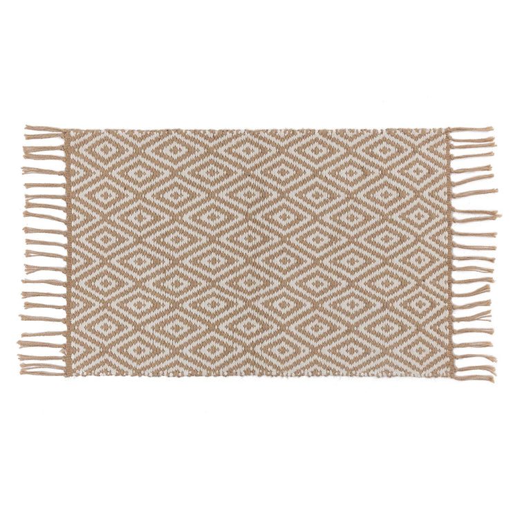 Fußmatte Dasheri Natur & Weiß, 50% Jute & 50% Baumwolle