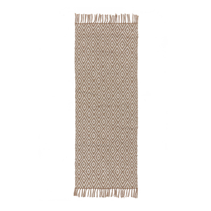 Läufer Dasheri Natur & Weiß, 50% Jute & 50% Baumwolle | URBANARA Läufer