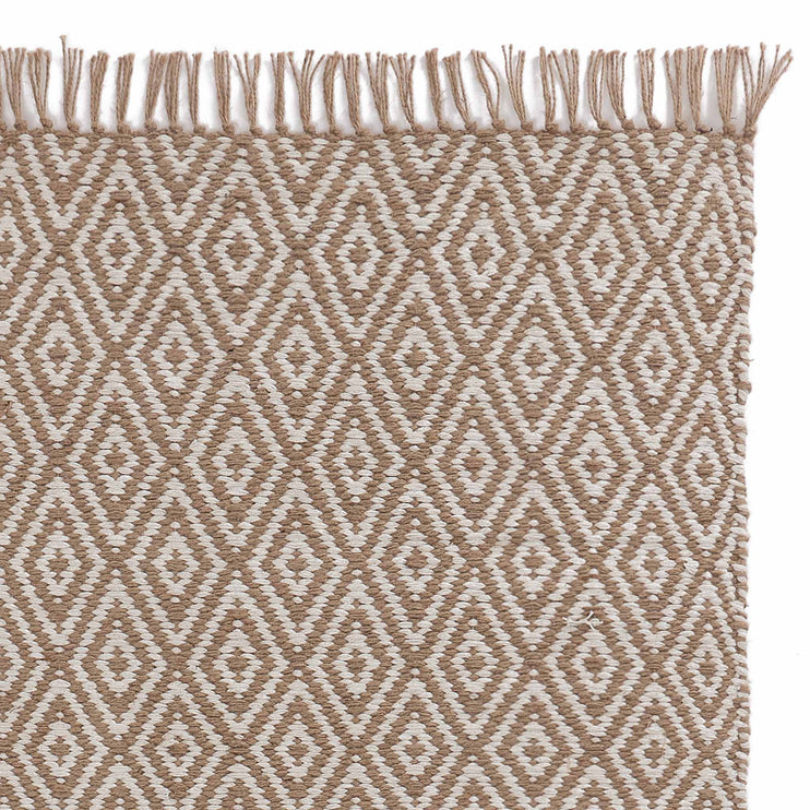 Läufer Dasheri Natur & Weiß, 50% Jute & 50% Baumwolle