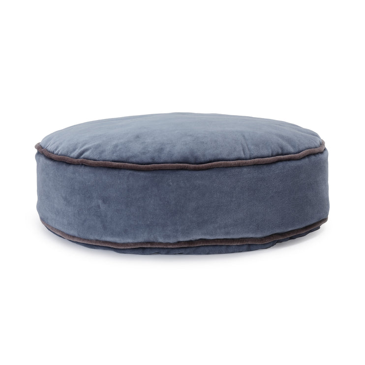 Pouf Deomali Blaugrau & Dunkelgrau, 100% Baumwolle