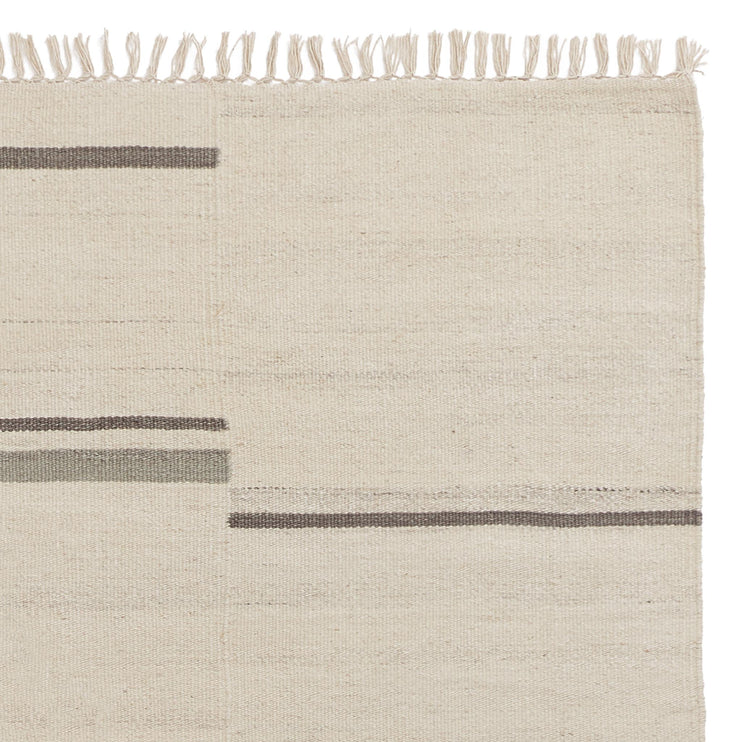 Teppich Dindori Elfenbein-Melange & Grau, 100% Wolle