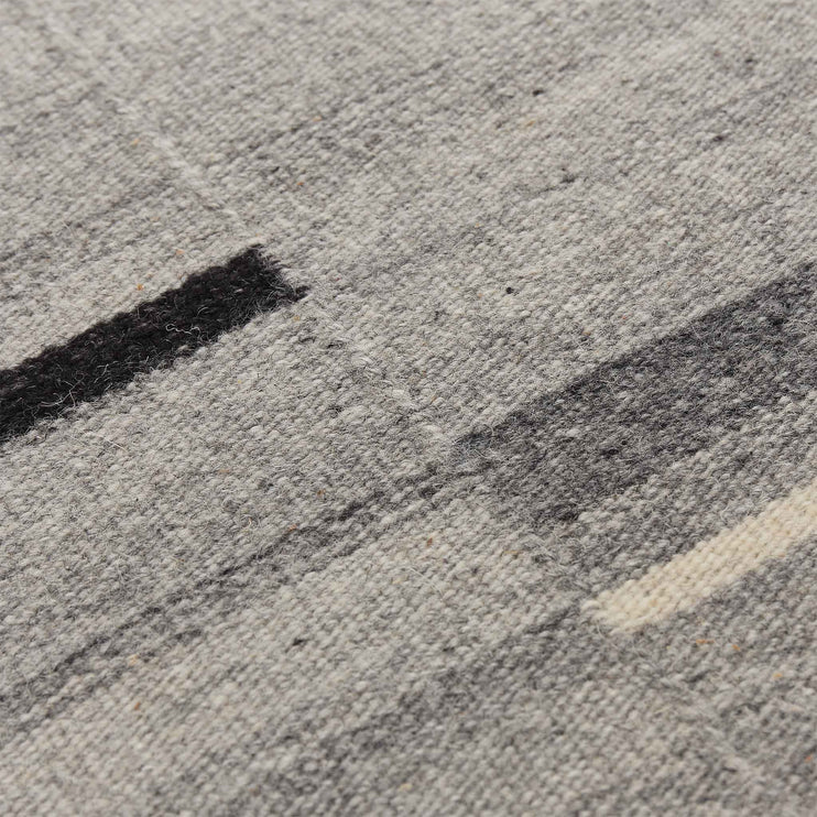 Teppich Dindori Grau-Melange & Anthrazit, 100% Wolle | Hochwertige Wohnaccessoires