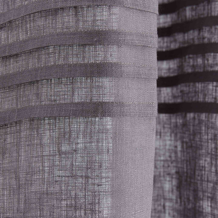 Vorhang-Set Etova Grau, 100% Leinen | Hochwertige Wohnaccessoires